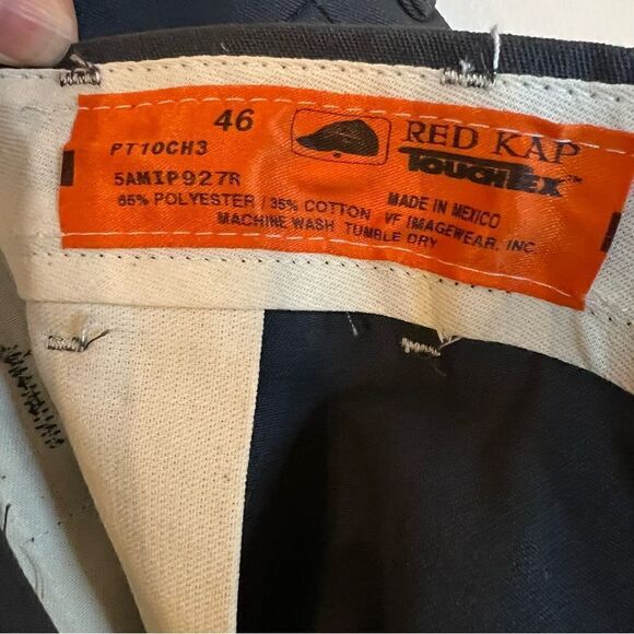 NWT Red Kap PTI0 Men's Red-E-Prest Work Pants Navy UNHEMMED size 46x36 - Picture 7 of 9